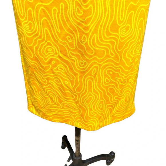 Zara Orange Abstract Printed Cutout Tie Waist Midi Skirt Size Medium - Picture 4 of 12